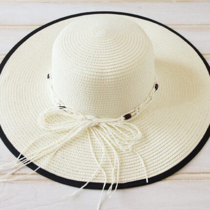 large brimmed beach hat