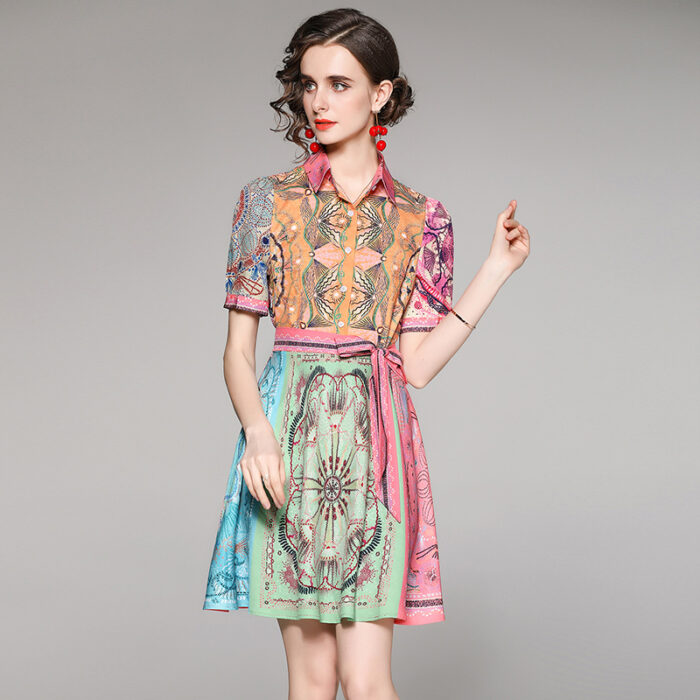 JAYJO | Stylish & Stunning Printed Dress with Tie-Belt – Shop Now