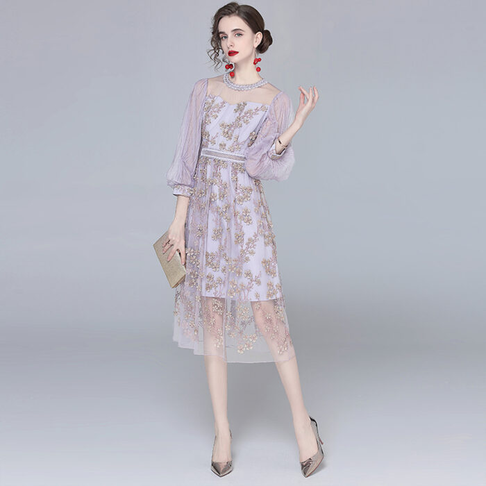 Back view of summer floral dress