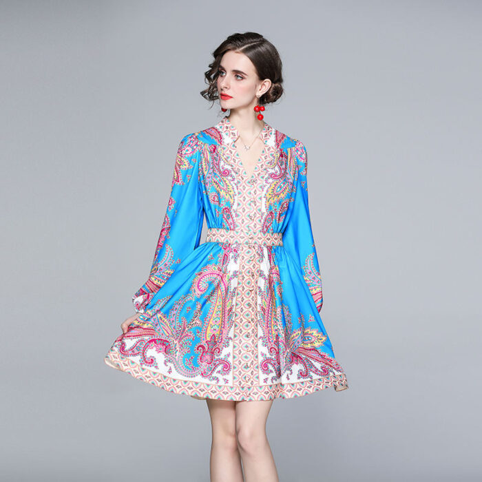 JAYJO | Long Sleeves Printed Dressed