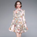 JAYJO | Long Sleeves Silk Dress