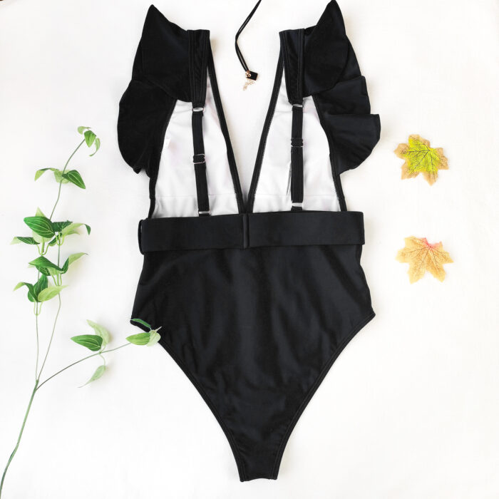 JAYJO | Black Ruffle Swimsuit