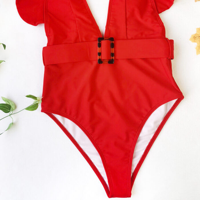 JAYJO | Red Ruffle Swimsuit