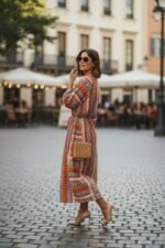 JAYJO | Bohemian Striped Kaftan Dress