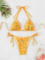 JAYJO Beachwear Dubai | Swimwear & Summer Fashion | Blue Porcelain Print Bikini Set