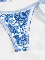 JAYJO Beachwear Dubai | Swimwear & Summer Fashion | Blue Porcelain Print Bikini Set