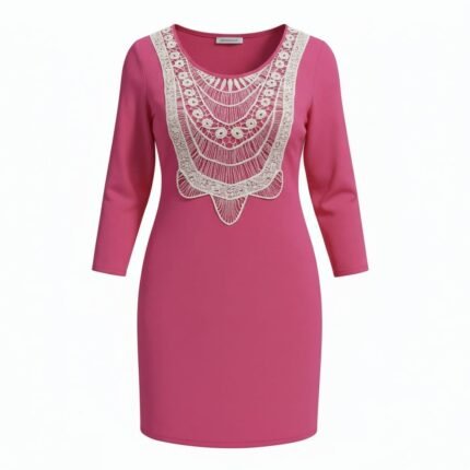 JAYJO | Short Sleeves Kaftan with Embroidery Design