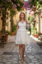 JAYJO | White Ruffle Mini Dress