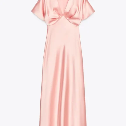 JAYJO Marketplace|Blush Satin Elegance Maxi Dress – Effortless Chic & Timeless Glamour