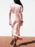 JAYJO Marketplace | Blush Satin Elegance Maxi Dress – Effortless Chic & Timeless Glamour