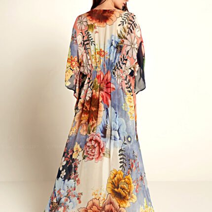 JAYJO Beachwear Dubai | Swimwear & Summer Fashion | Transform Your Vacation Wardrobe with a Bold Peacock Print Kaftan