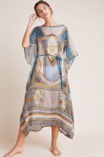 JAYJO Marketplace | Boho Printed Kaftan Dress with Tie-Belt