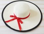 JAYJO Beachwear Dubai | Swimwear & Summer Fashion | Wide-Brim Hat with Red Ribbon Bow