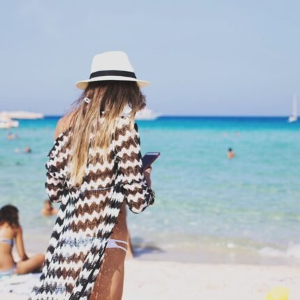 JAYJO Beachwear Dubai | Swimwear & Summer Fashion | Wavey Pattern Lace Kaftan